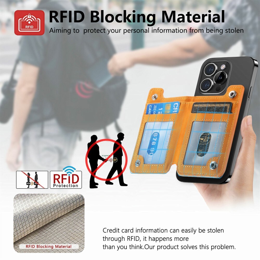 MagSafe-lommebok med glidelås og stativ, Oransje