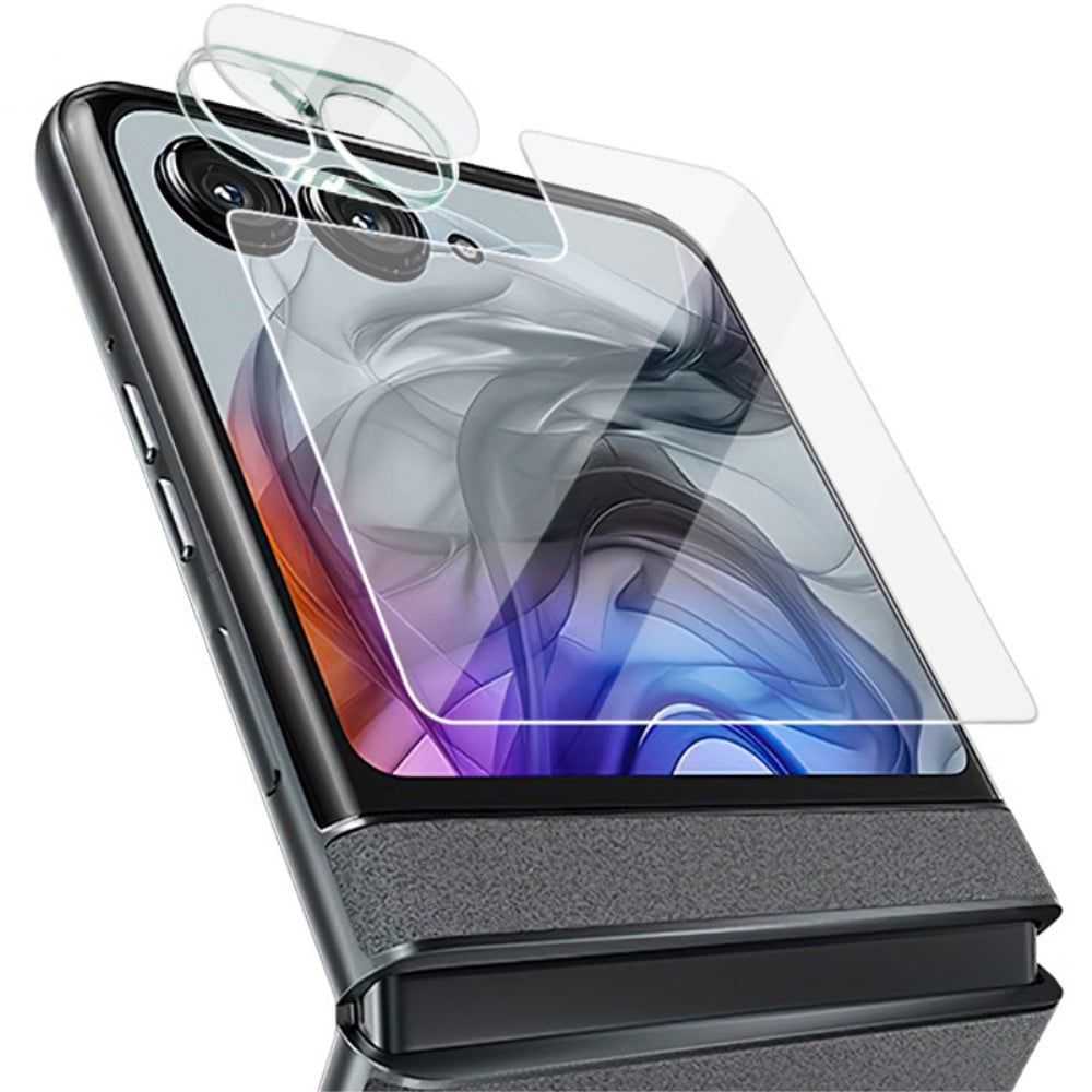 Motorola Razr 60 Skjermbeskytter for ytterskjerm og linsebeskytter i herdet glass Gjennomsiktig