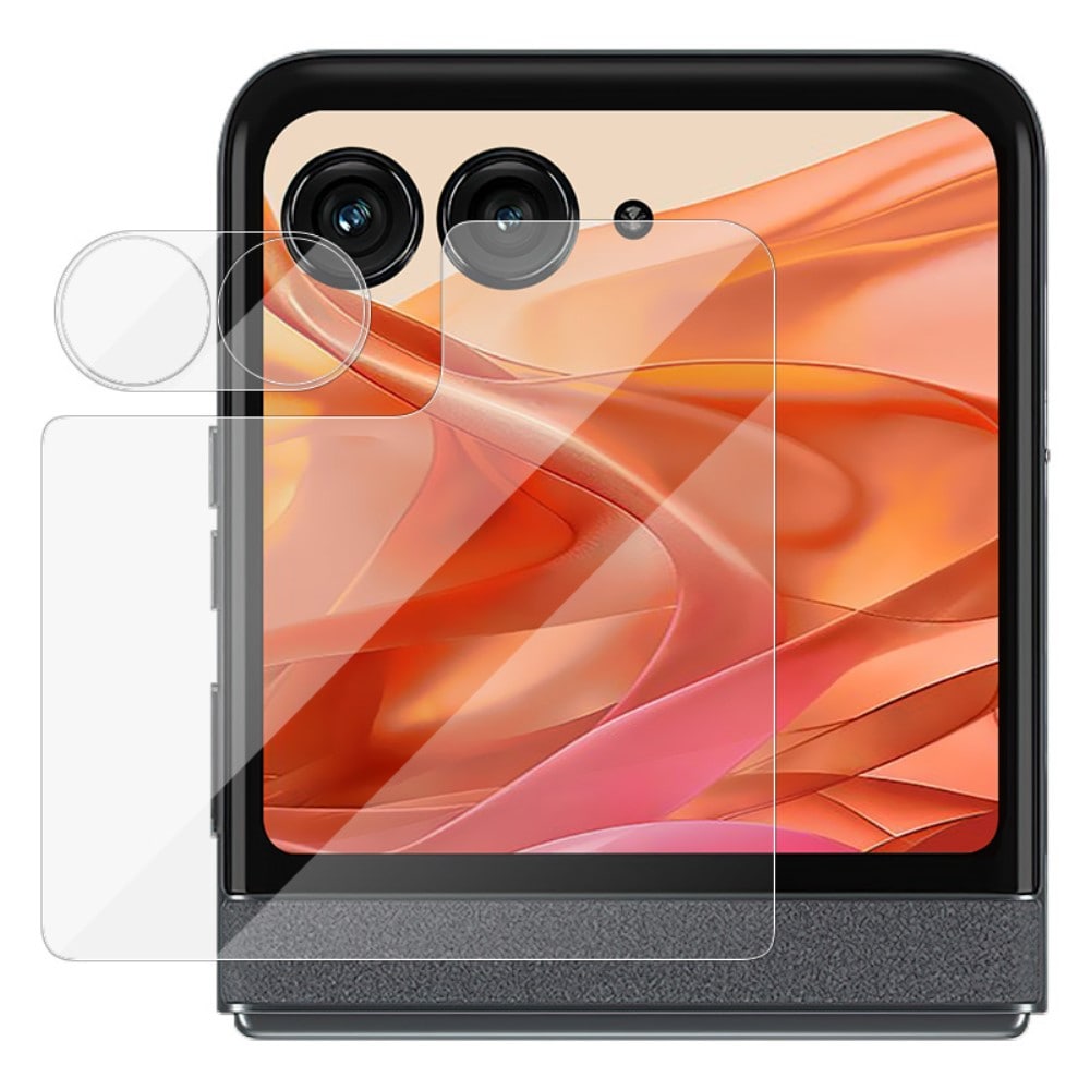Motorola Razr 60 Skjermbeskytter for ytterskjerm og linsebeskytter i herdet glass Gjennomsiktig