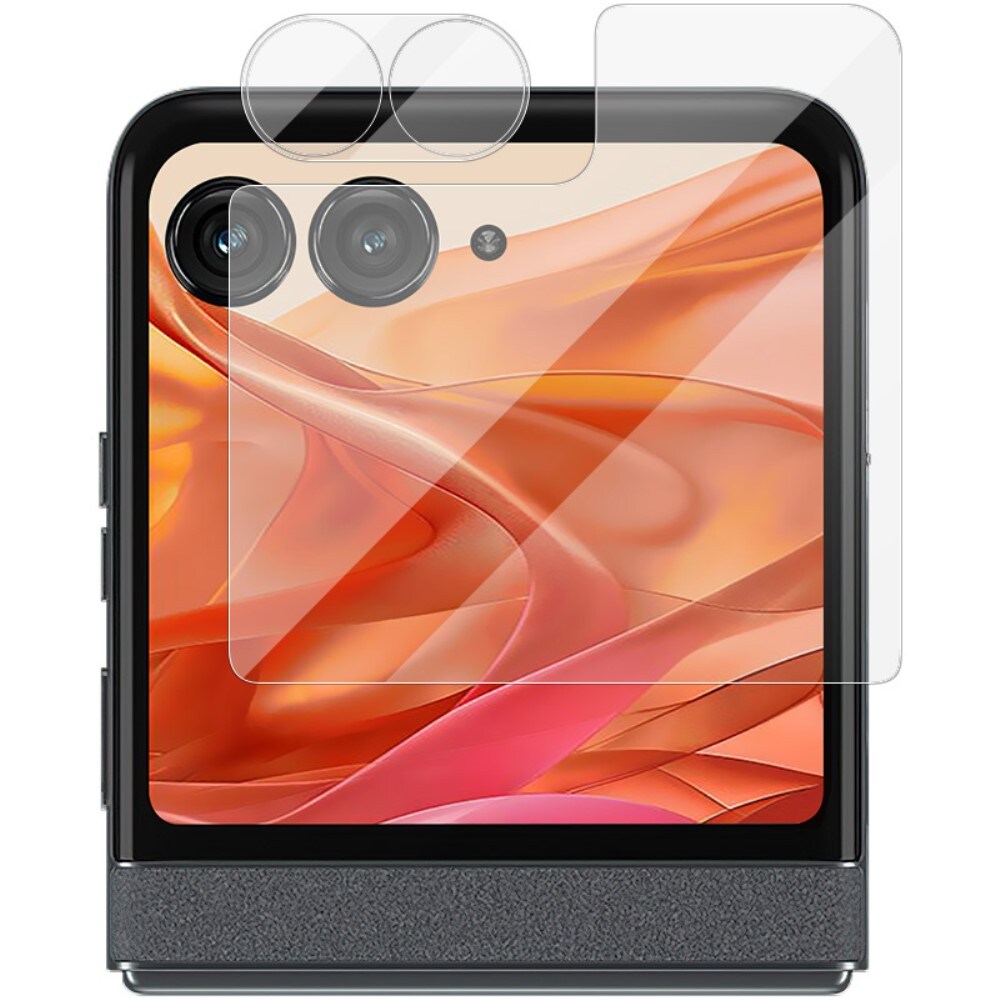 Motorola Razr 60 Skjermbeskytter for ytterskjerm og linsebeskytter i herdet glass Gjennomsiktig