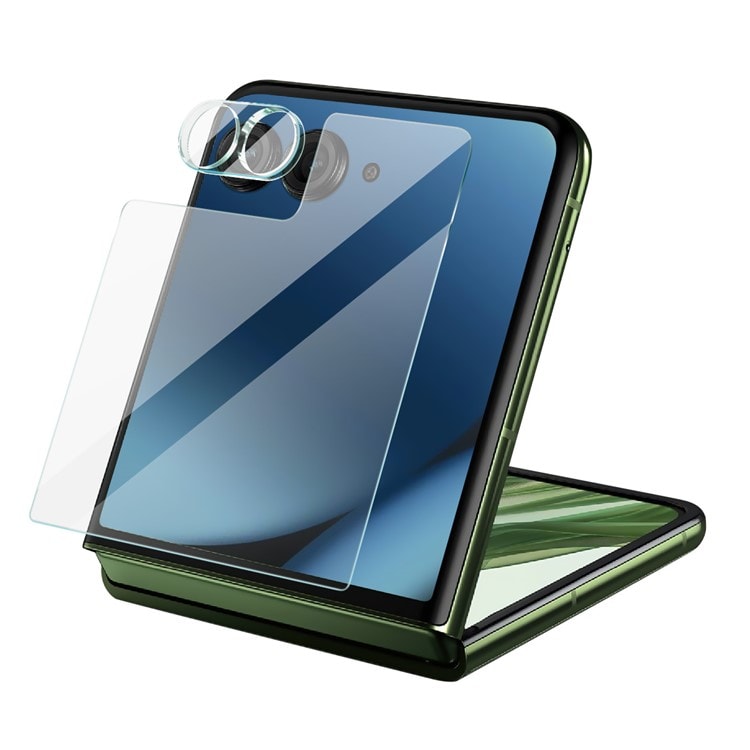 Motorola Razr 60 Ultra Skjermbeskytter for ytterskjerm og linsebeskytter i herdet glass Gjennomsiktig