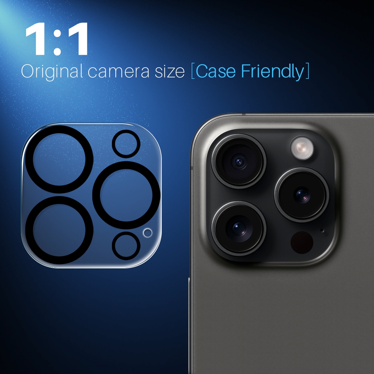 iPhone 15 Pro 2-pakning kameralinsebeskytter i herdet glass