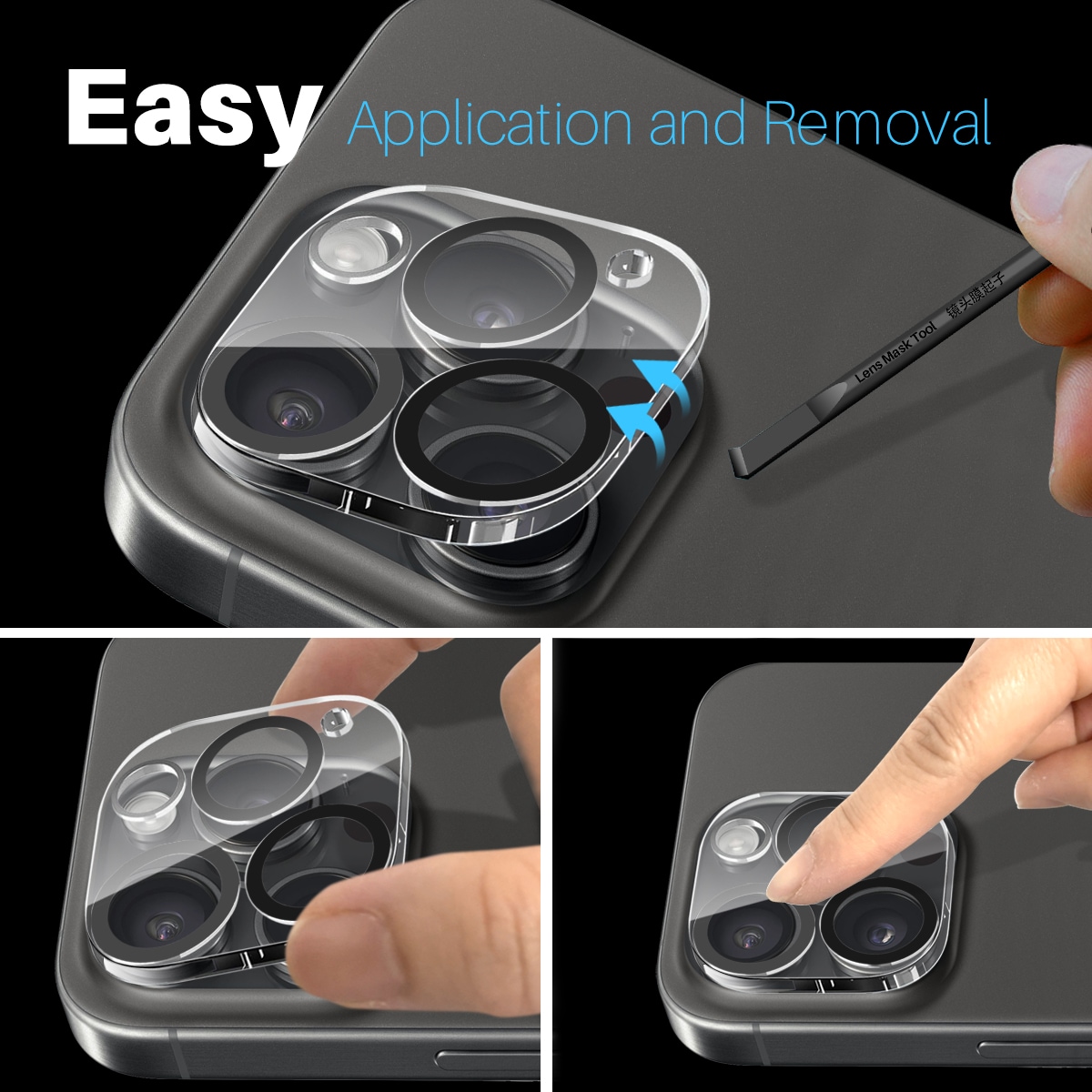 iPhone 15 Pro 2-pakning kameralinsebeskytter i herdet glass