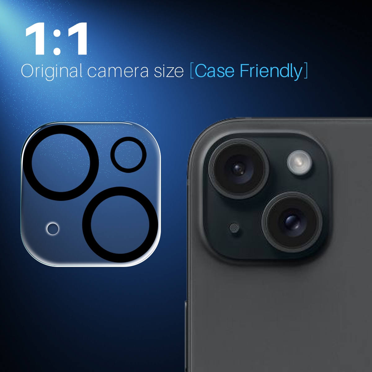 iPhone 15 2-pakning kameralinsebeskytter i herdet glass