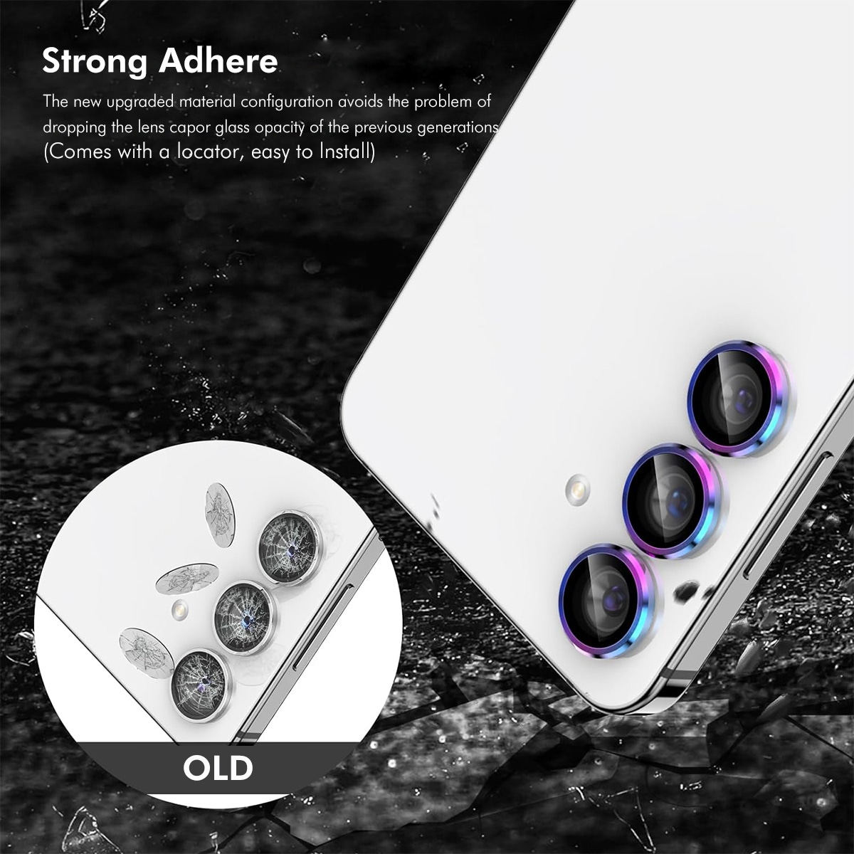 Samsung Galaxy A16 Linsebeskytter i glass og aluminium, Svart
