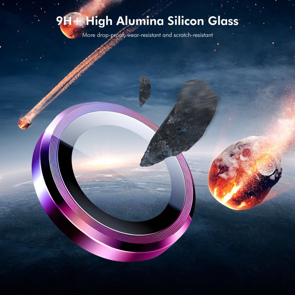 iPhone 16e Linsebeskytter i glass og aluminium, Svart