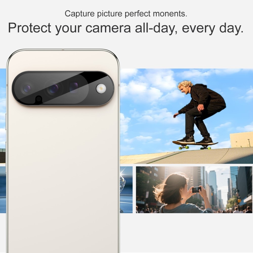 Google Pixel 10 Kameralinsebeskyttelse i glass, Svart
