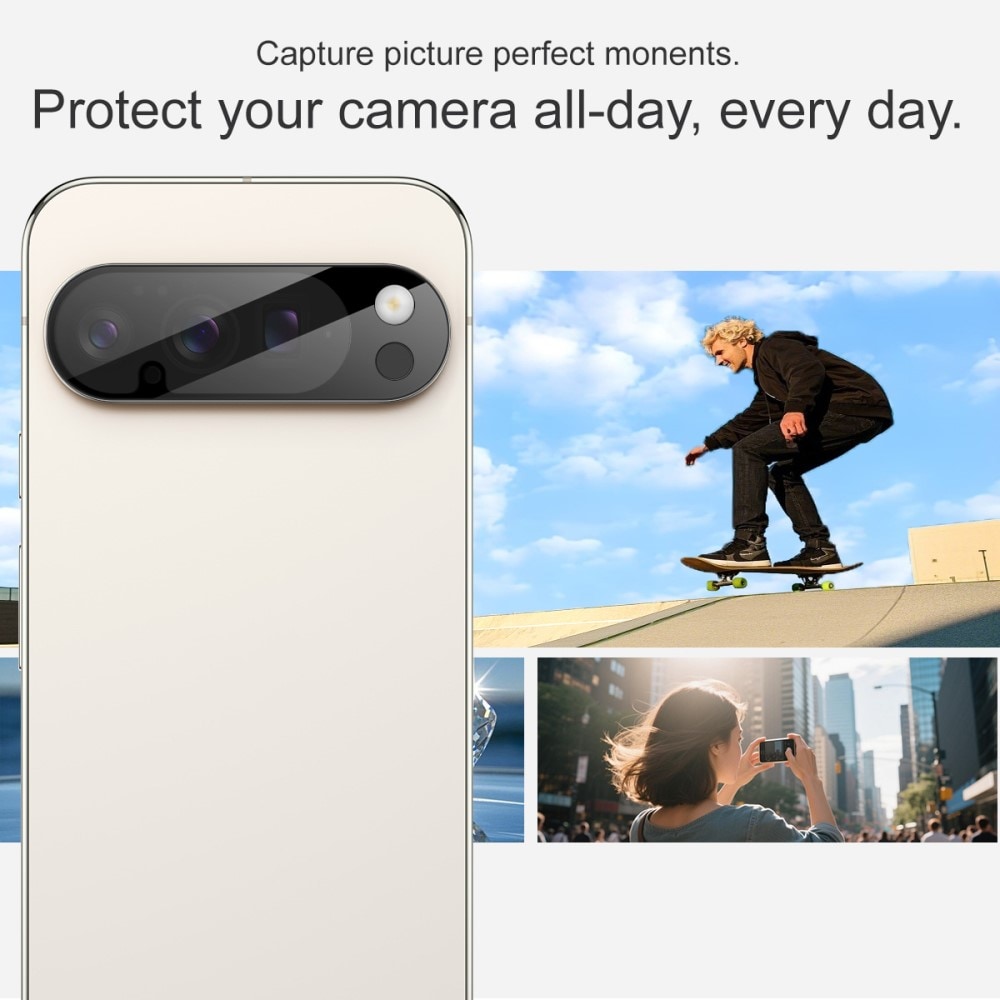 Google Pixel 10 Pro XL Kameralinsebeskyttelse i glass, Svart
