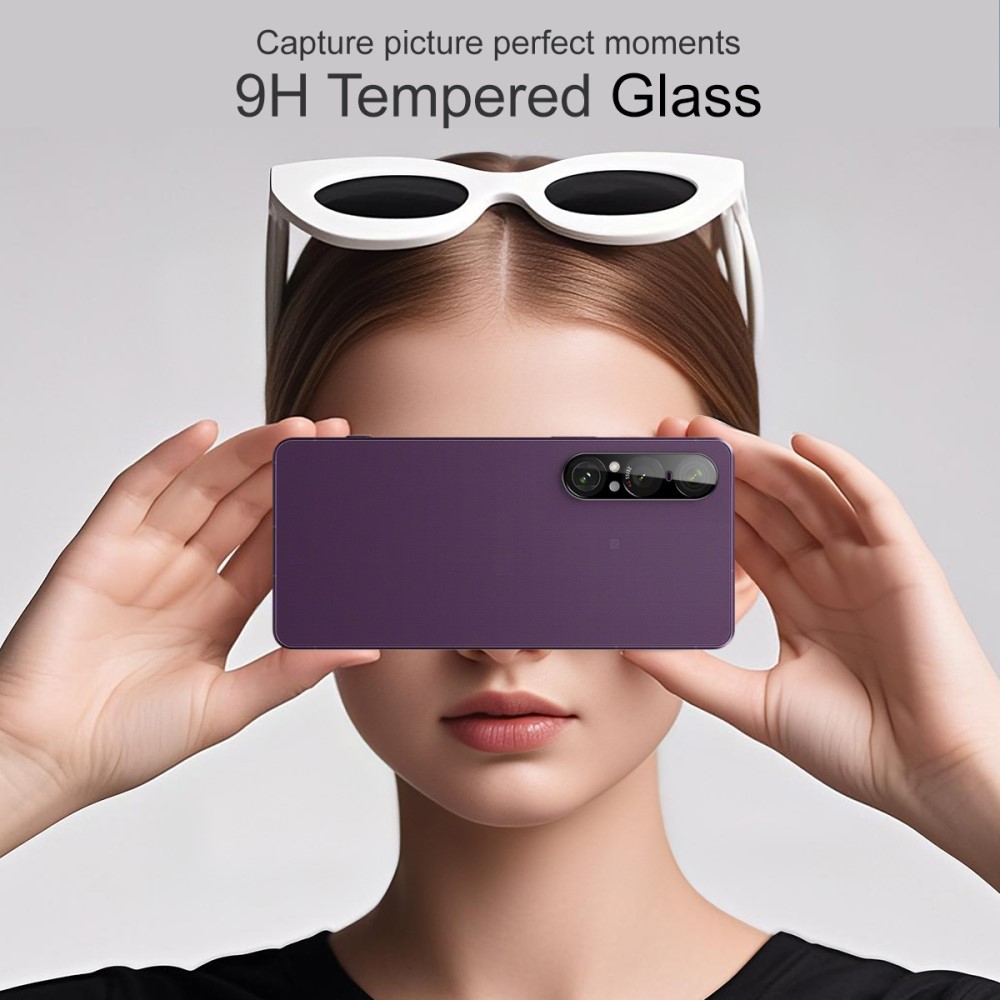 Sony Xperia 1 VII Kameralinsebeskyttelse i glass, Svart