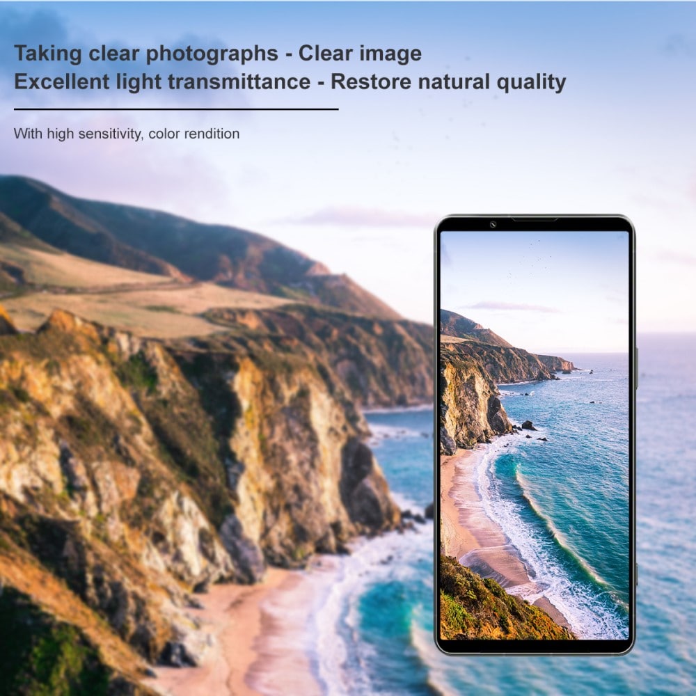 Sony Xperia 1 VII Kameralinsebeskyttelse i glass, Svart