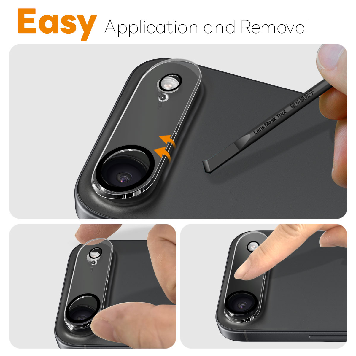 iPhone 17 Air 2-pakning kameralinsebeskytter i herdet glass