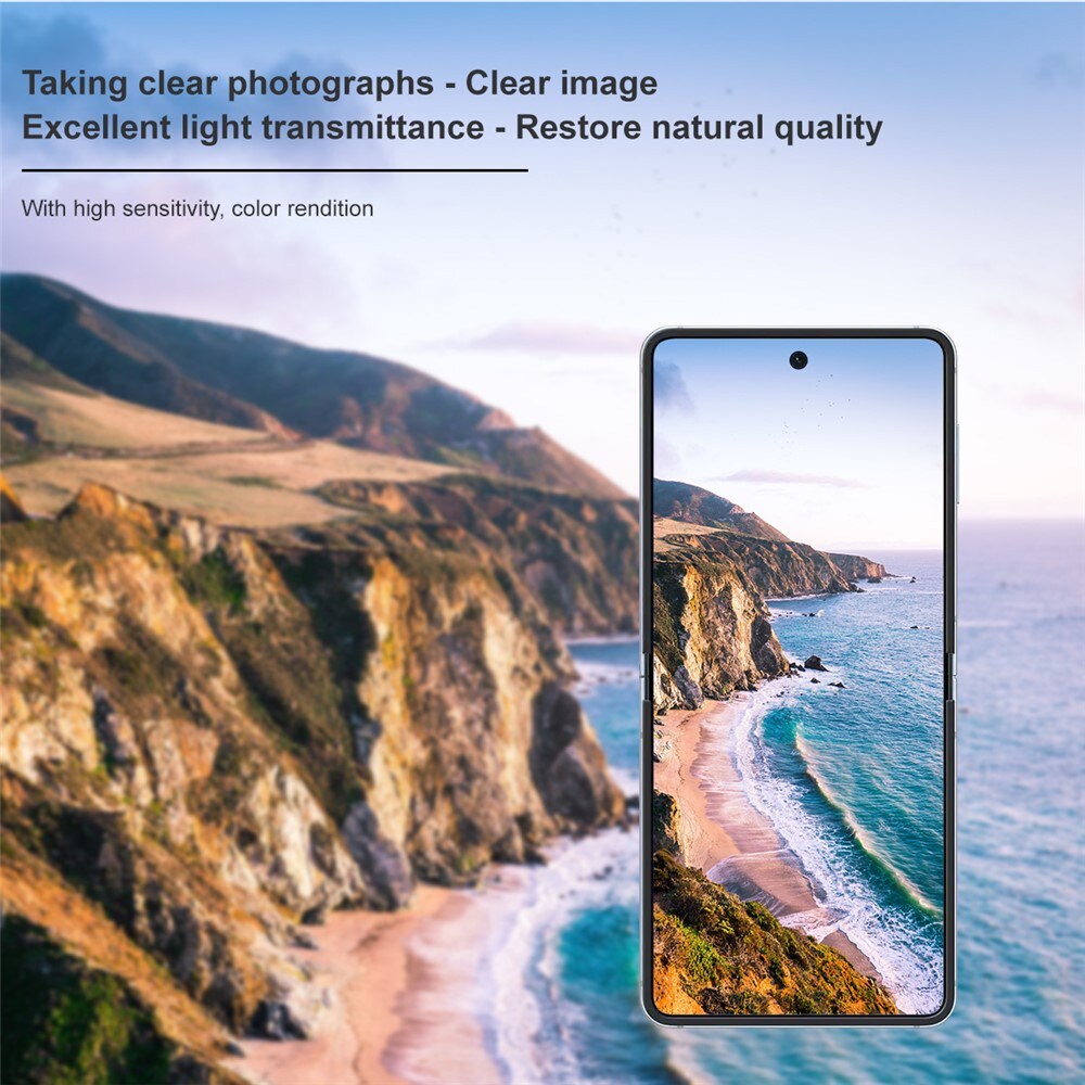 Samsung Galaxy Z Flip 7 Skjermbeskytter for ytterskjerm og linsebeskytter i herdet glass Gjennomsiktig
