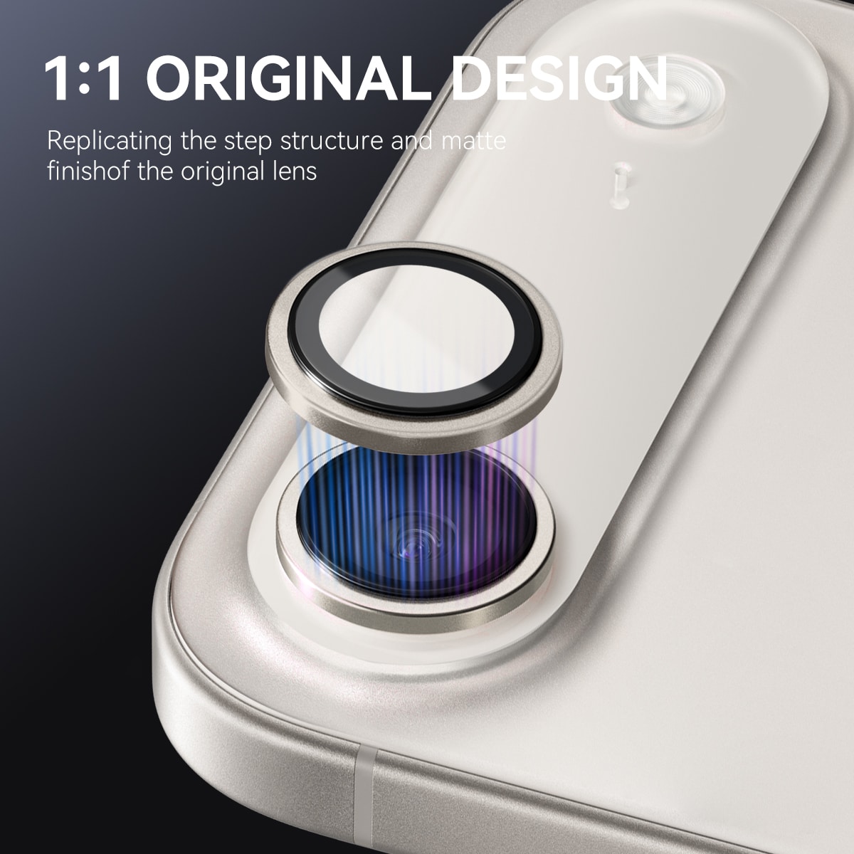 iPhone Air Linsebeskytter i herdet glass med aluminiumsramme Grå