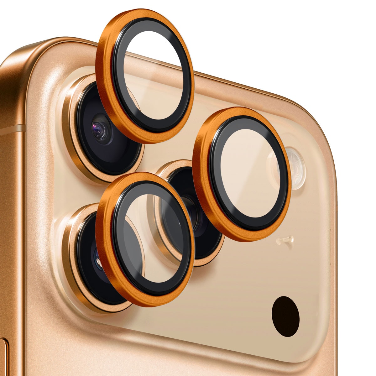 iPhone 17 Pro Max Linsebeskytter i herdet glass med aluminiumsramme Svart