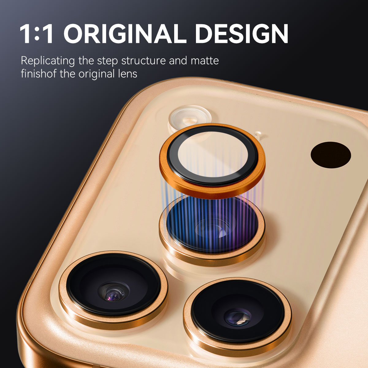 iPhone 17 Pro Max Linsebeskytter i herdet glass med aluminiumsramme Svart