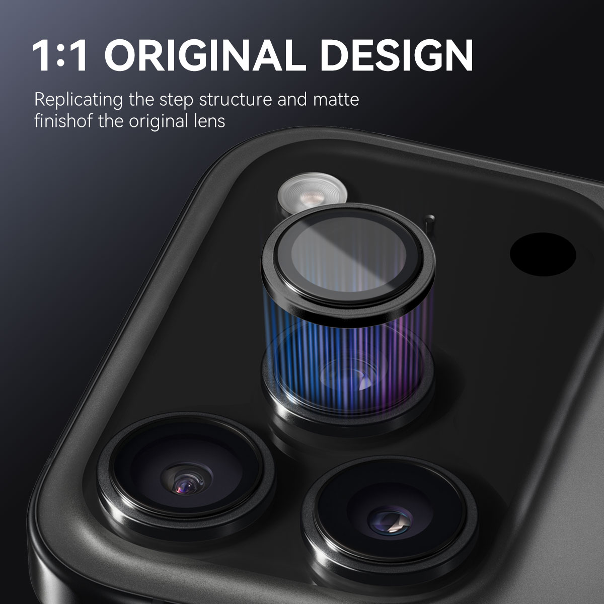 iPhone 17 Pro Max Linsebeskytter i herdet glass med aluminiumsramme Svart