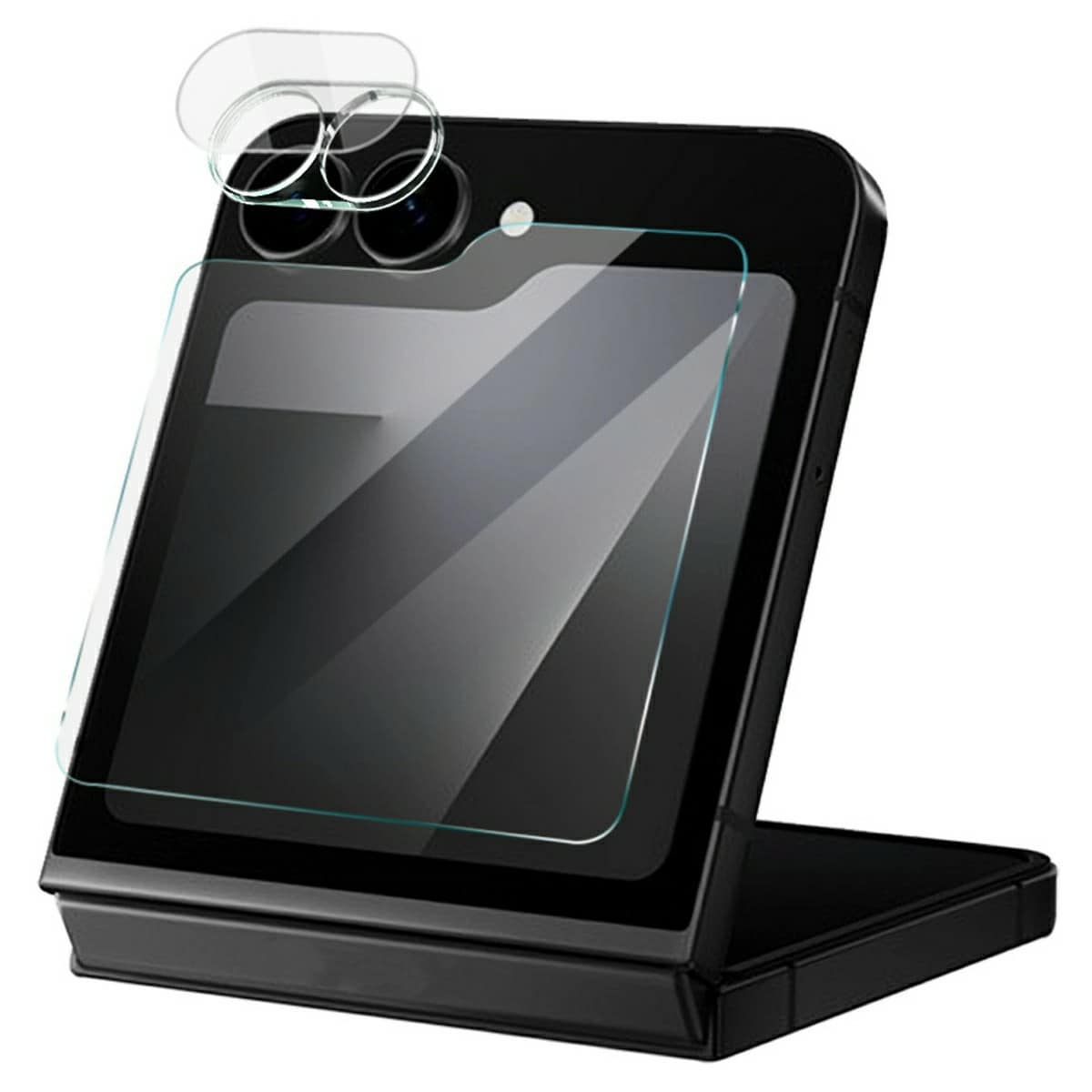 Samsung Galaxy Z Flip 7 FE Skjermbeskytter for ytterskjerm og linsebeskytter i herdet glass Gjennomsiktig