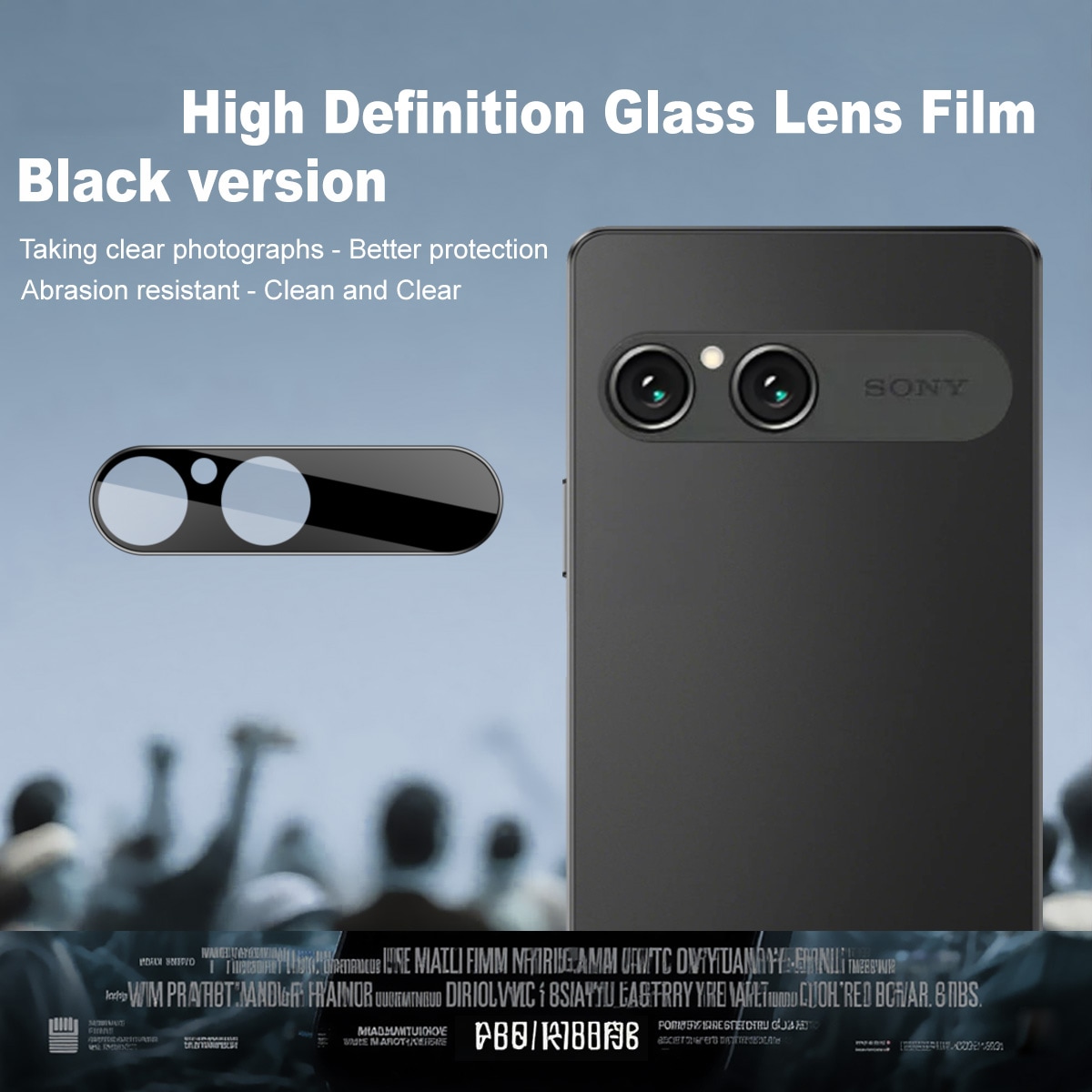 Sony Xperia 10 VII Kameralinsebeskyttelse i glass, Svart