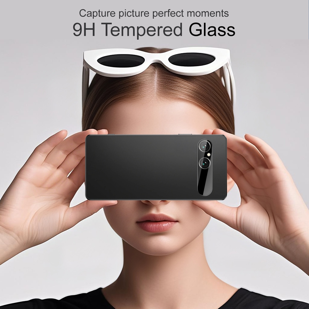Sony Xperia 10 VII Kameralinsebeskyttelse i glass, Svart