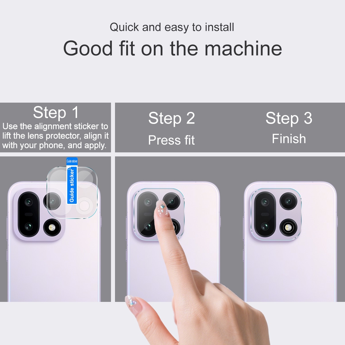  OnePlus 15 Kameralinsebeskyttelse i glass, Gjennomsiktig