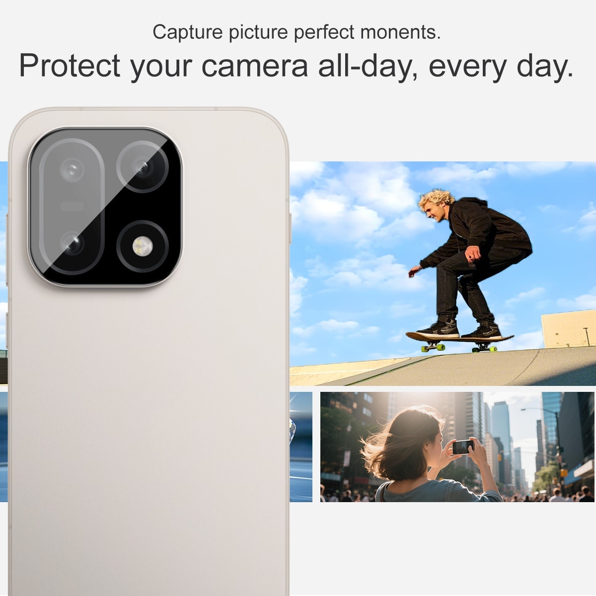  OnePlus 15 Kameralinsebeskyttelse i glass, Svart