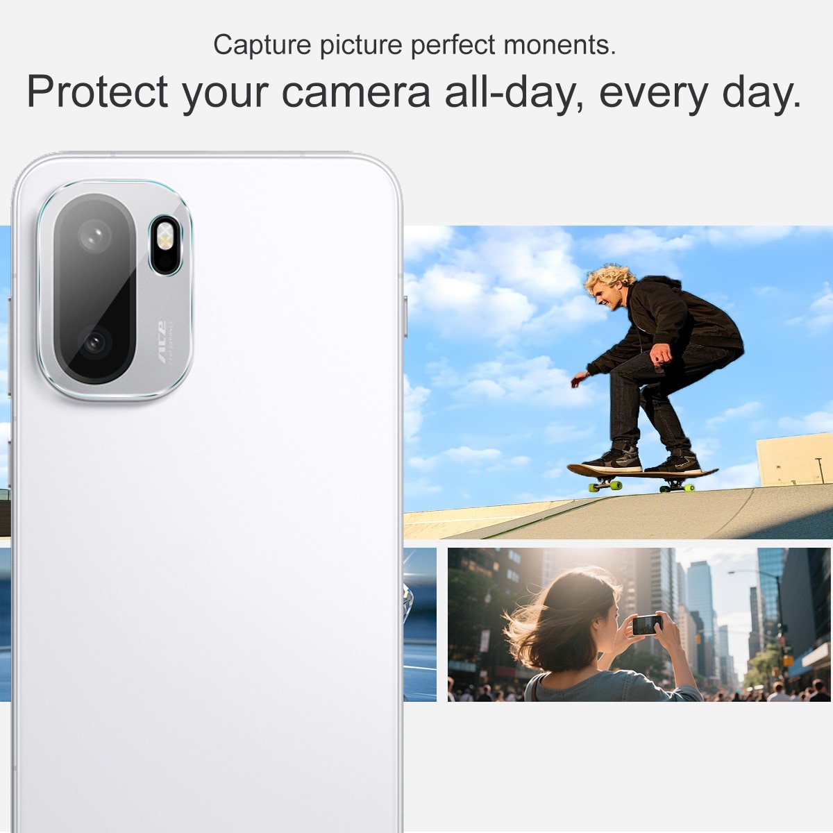  OnePlus 15R Kameralinsebeskyttelse i glass, Gjennomsiktig