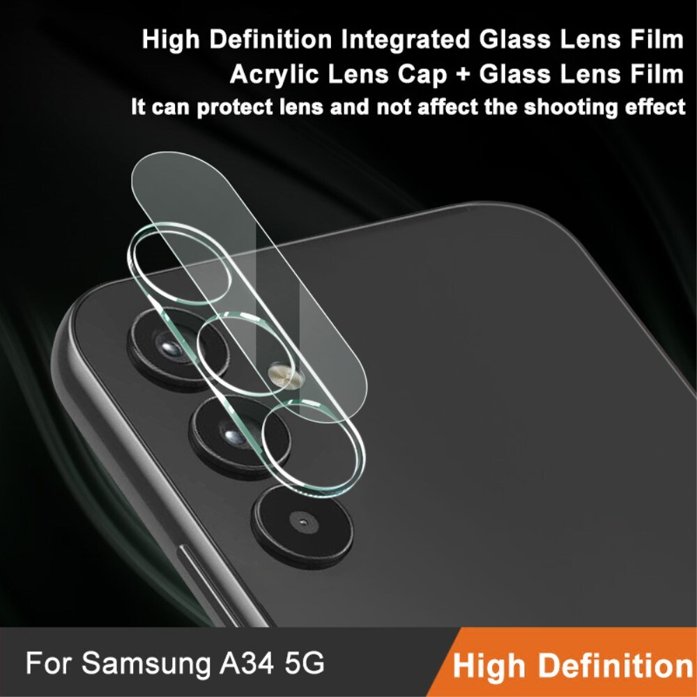 Samsung Galaxy A34 Kameralinsebeskyttelse i glass, Gjennomsiktig