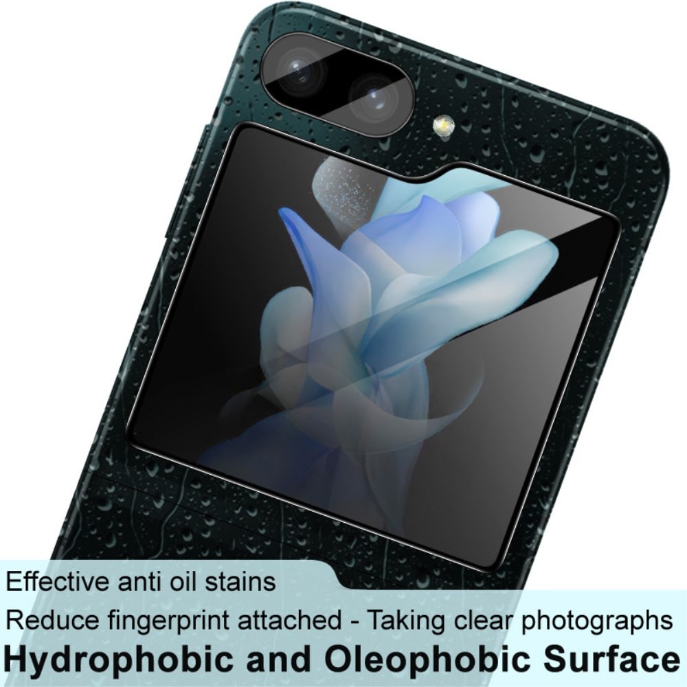 Samsung Galaxy Z Flip 5 Skjermbeskytter for ytterskjerm og linsebeskytter i herdet glass Svart