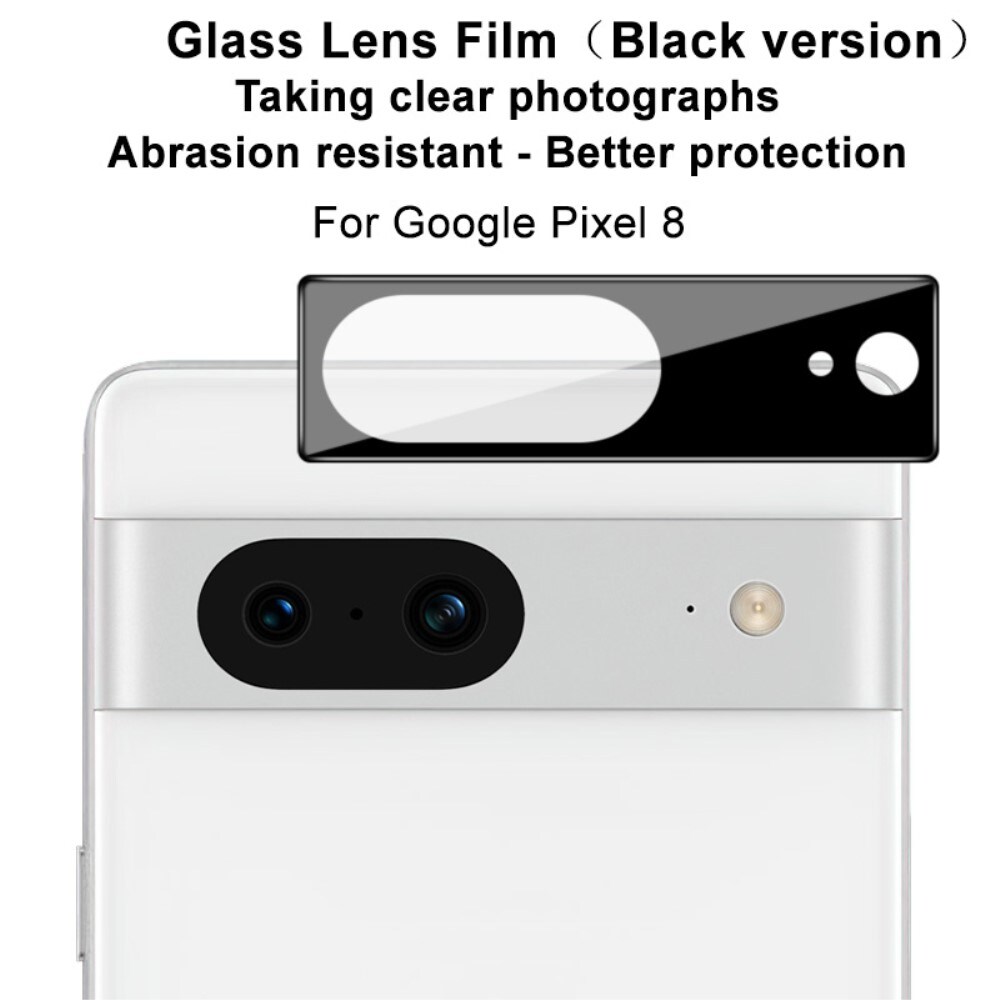 Google Pixel 8 Kameralinsebeskyttelse i glass, Svart