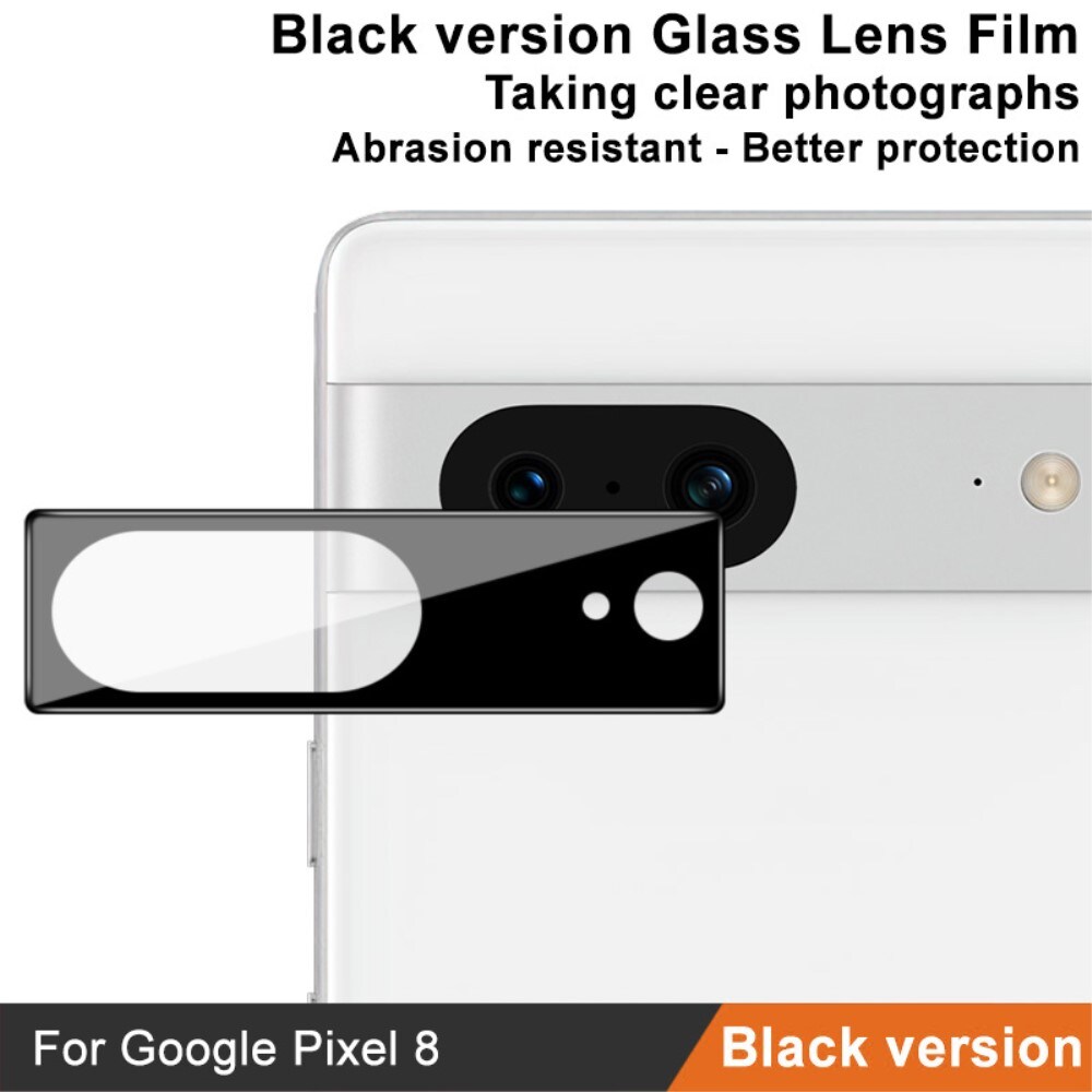 Google Pixel 8 Kameralinsebeskyttelse i glass, Svart
