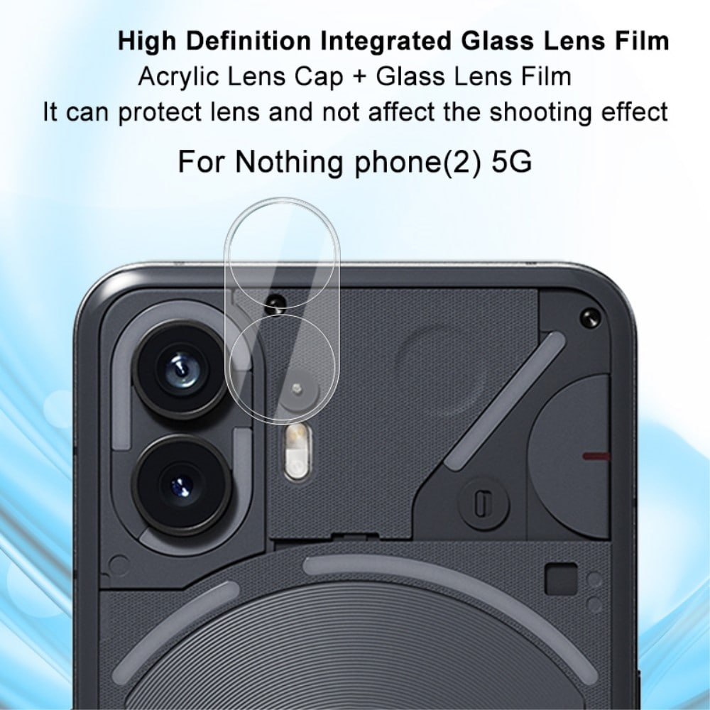 Nothing Phone 2 Kameralinsebeskyttelse i glass, Gjennomsiktig