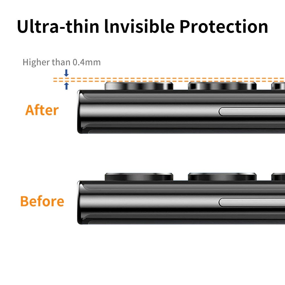 Samsung Galaxy S24 Ultra Linsebeskytter i glass og aluminium, Svart