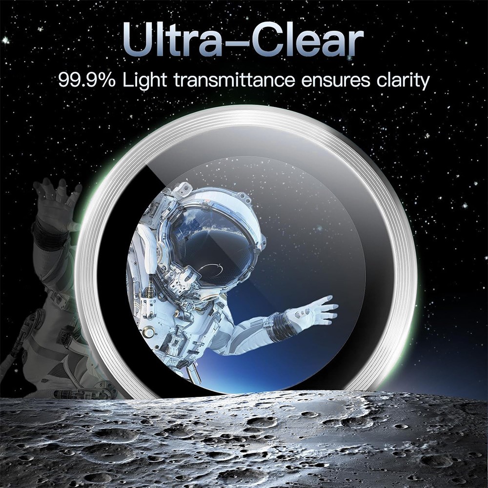 Samsung Galaxy Z Flip 6 Linsebeskytter i glass og aluminium, Svart