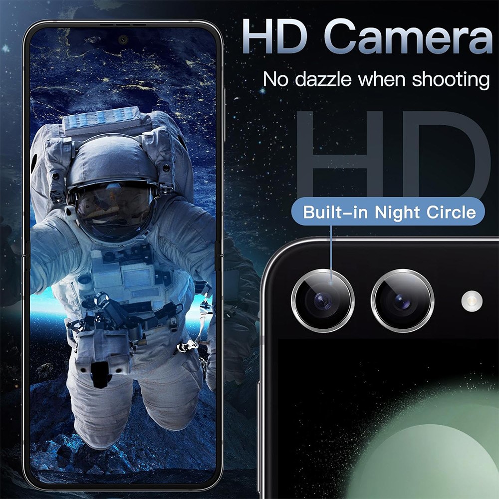 Samsung Galaxy Z Flip 7 FE Linsebeskytter i glass og aluminium, Blå