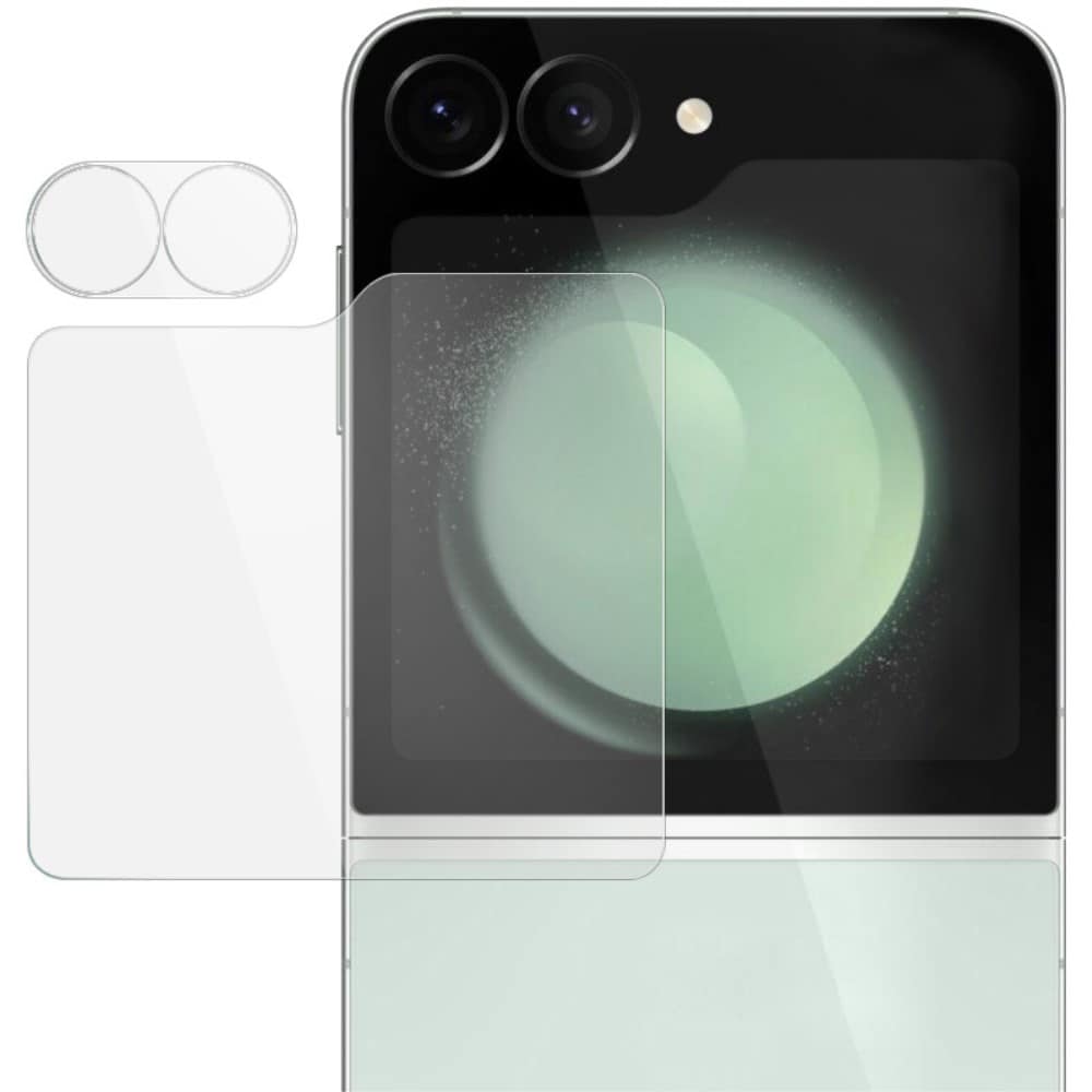 Samsung Galaxy Z Flip 6 Skjermbeskytter for ytterskjerm og linsebeskytter i herdet glass Gjennomsiktig