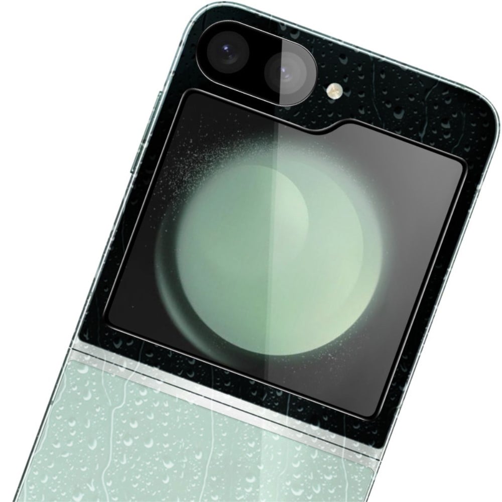 Samsung Galaxy Z Flip 6 Skjermbeskytter for ytterskjerm og linsebeskytter i herdet glass Svart