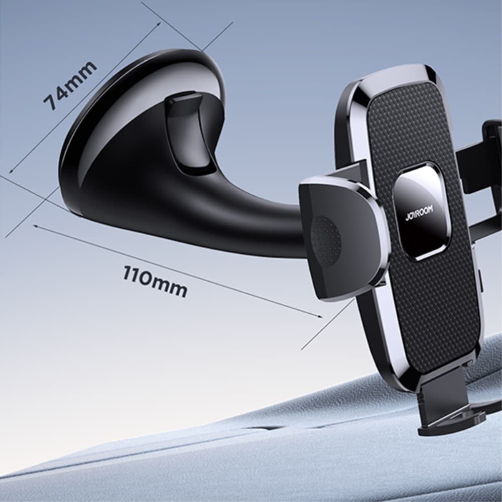 JR-ZS259 Praktisk mobilholder for bilens frontrute/dashboard, svart