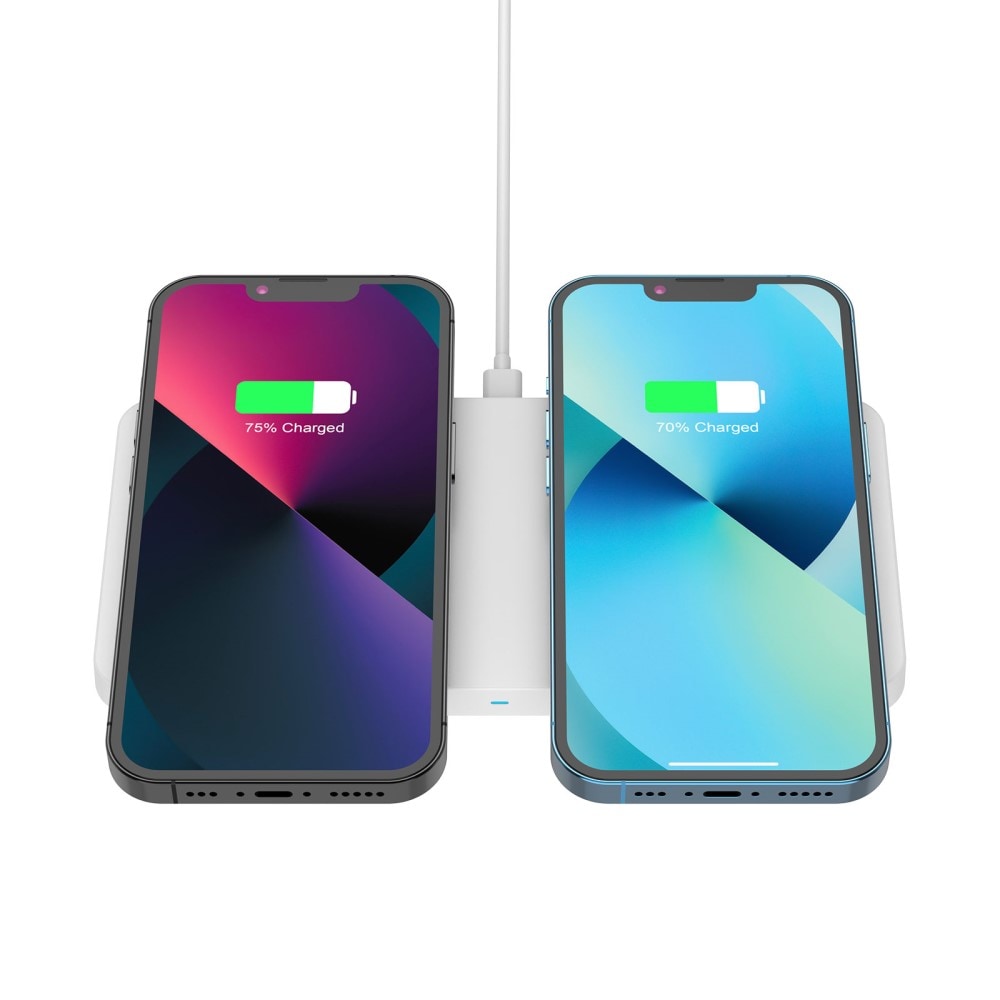 Trådløs magnetisk 2-i-1 lader 30W, Hvit
