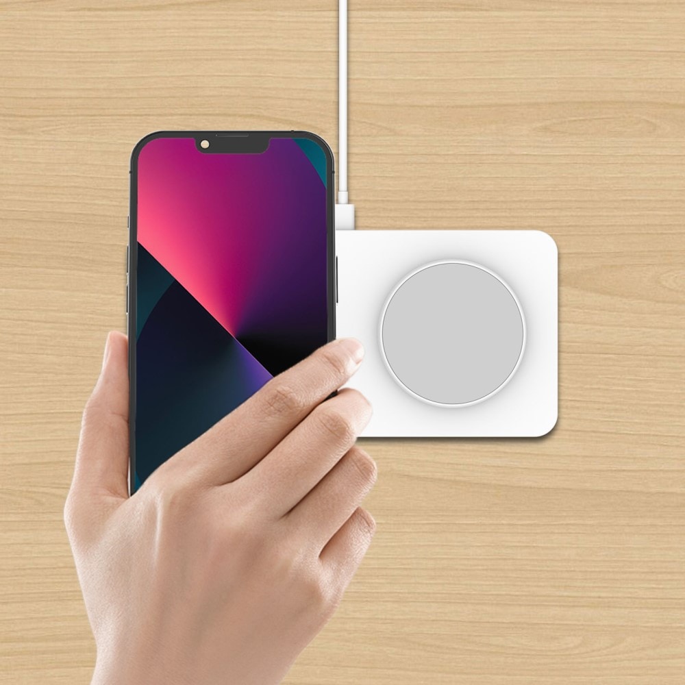 Trådløs magnetisk 2-i-1 lader 30W, Hvit