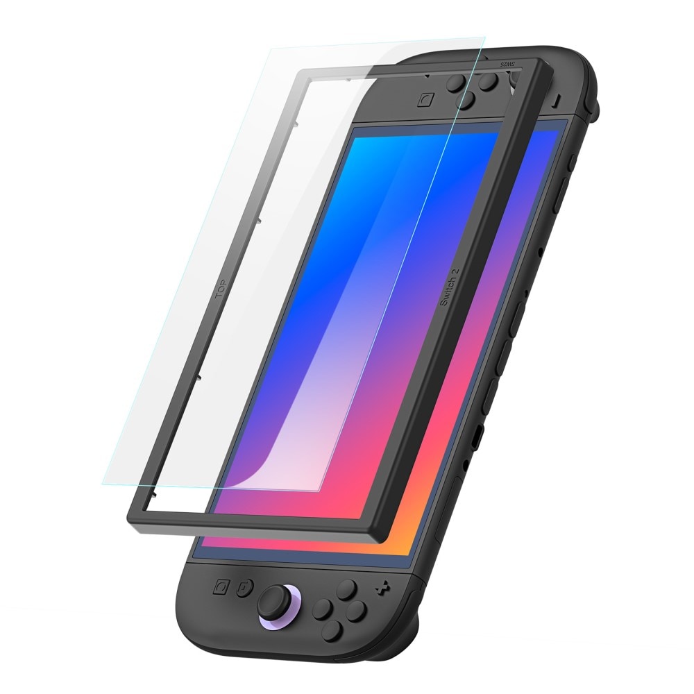 Nintendo Switch 2 Heldekkende skjermbeskytter i herdet glass