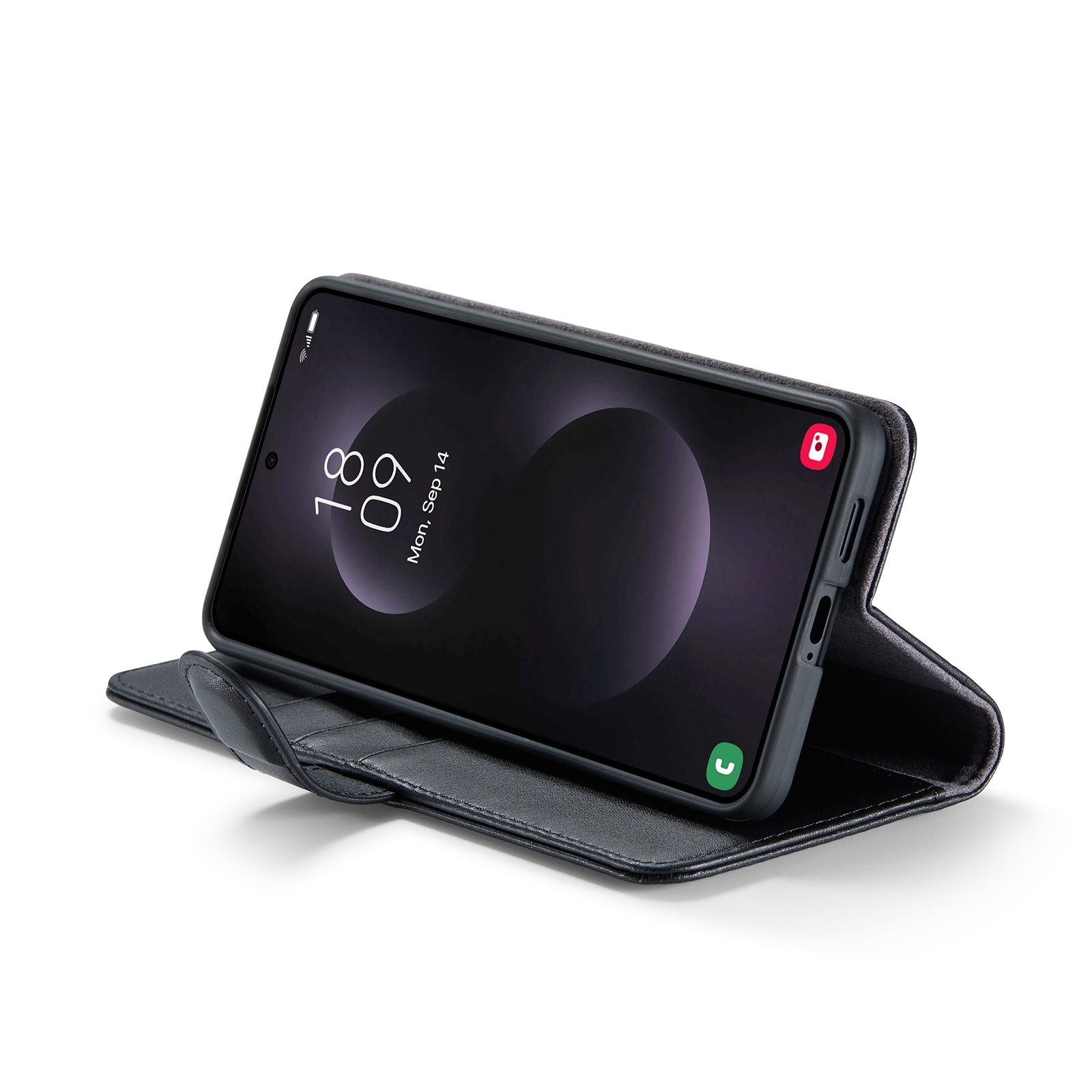 Samsung Galaxy S25 Edge Lommeboketui i ekte skinn, Svart