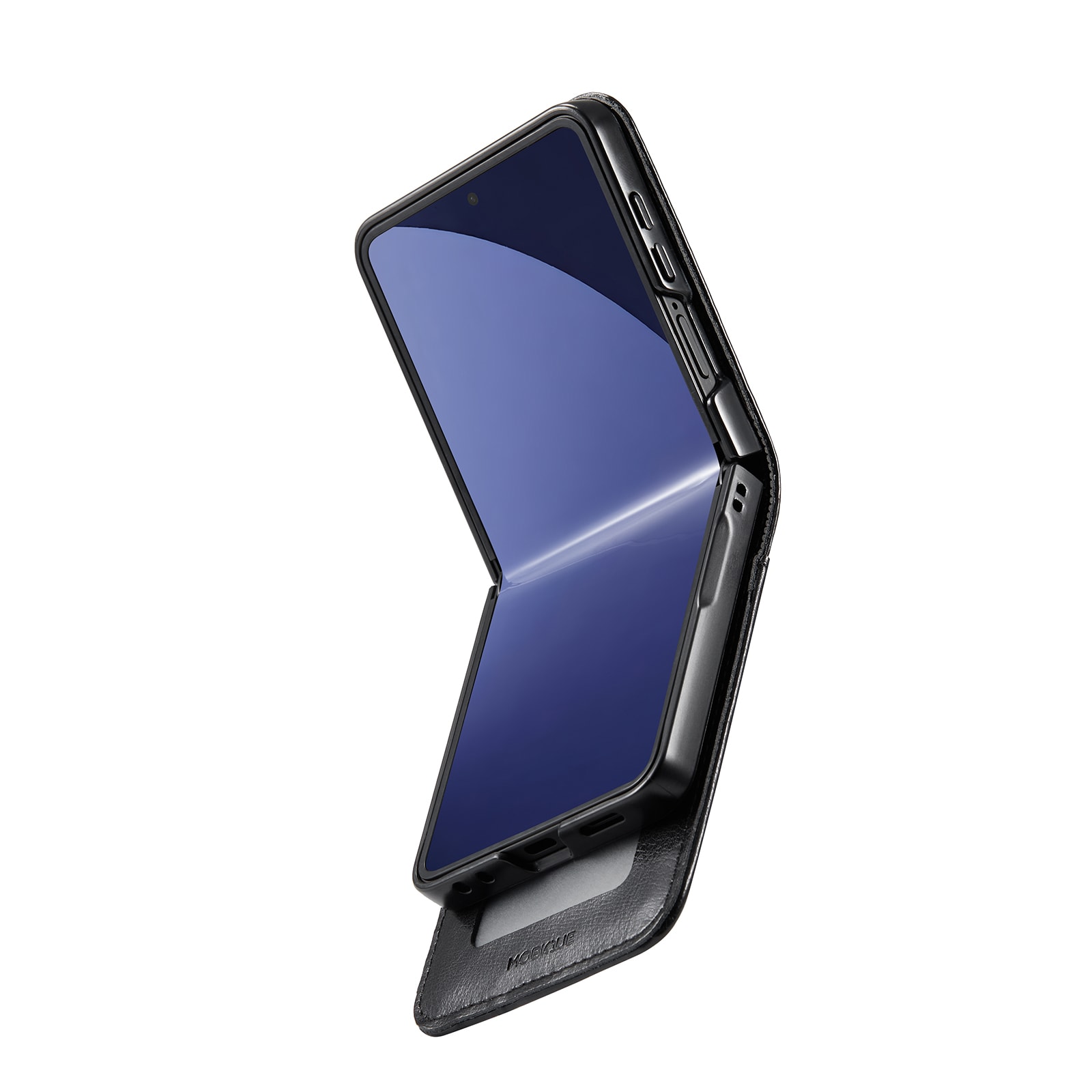 Samsung Galaxy Z Flip 7 Lommeboketui i ekte skinn, Svart