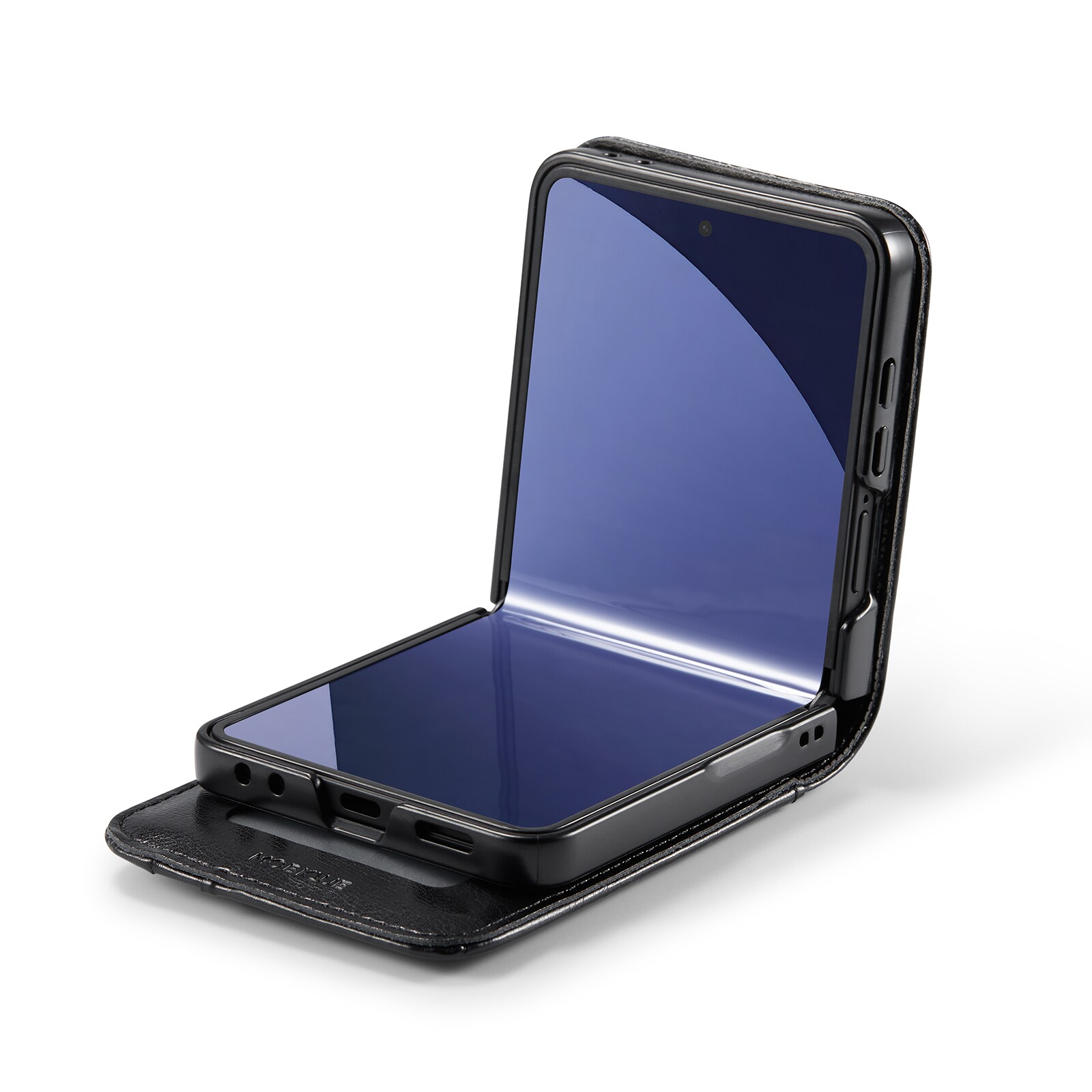 Samsung Galaxy Z Flip 7 Lommeboketui i ekte skinn, Svart