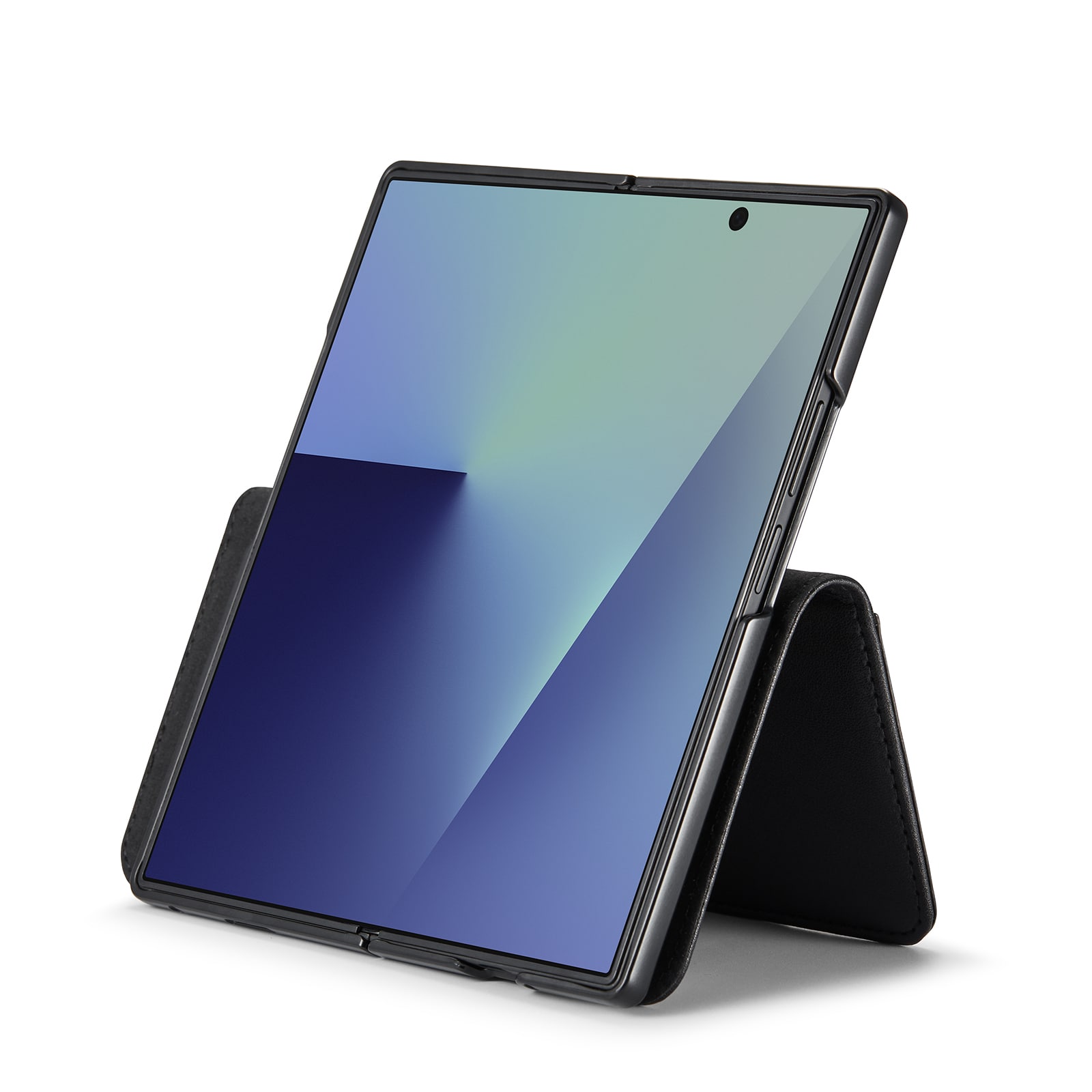 Samsung Galaxy Z Fold 7 Lommeboketui i ekte skinn, Svart