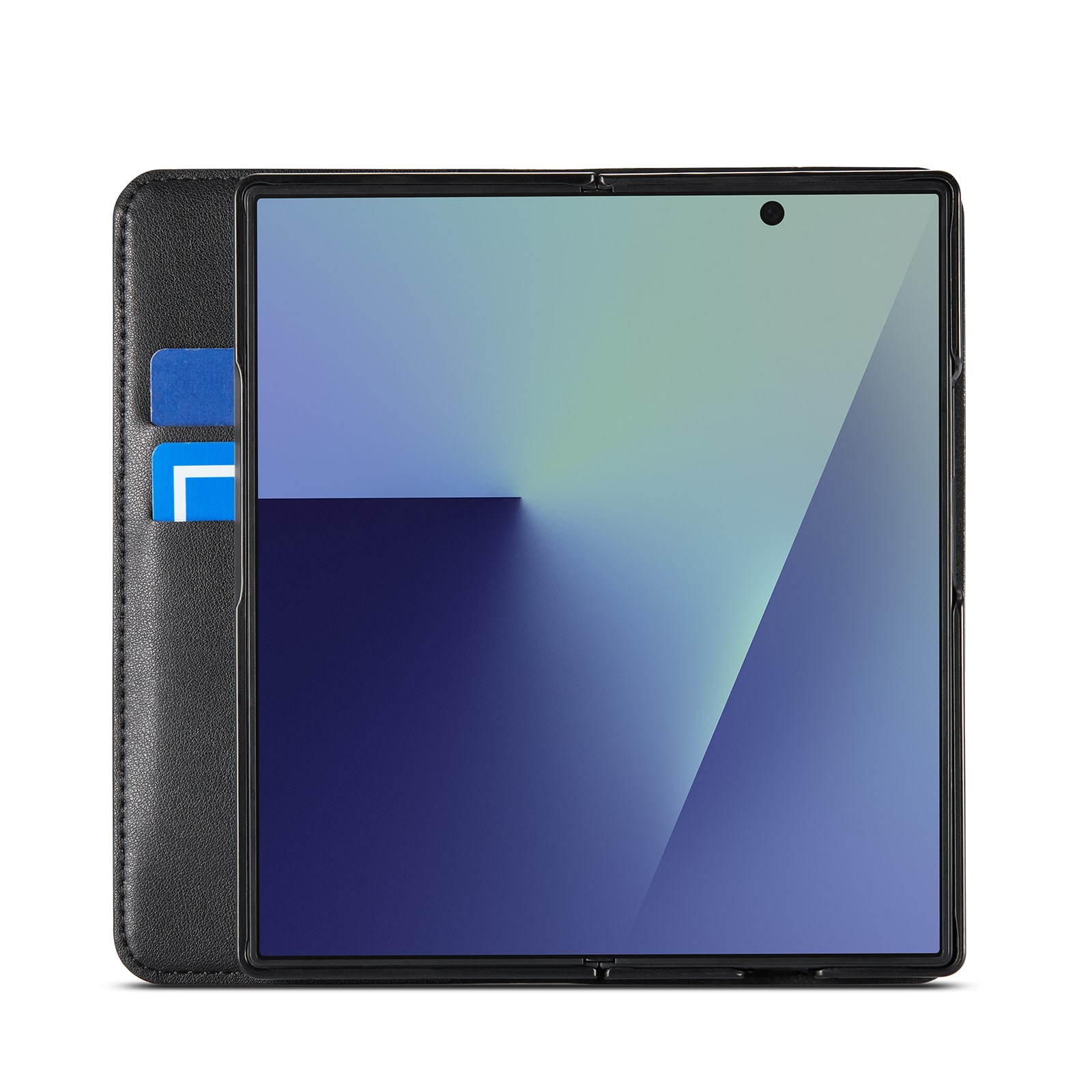 Samsung Galaxy Z Fold 7 Lommeboketui i ekte skinn, Svart