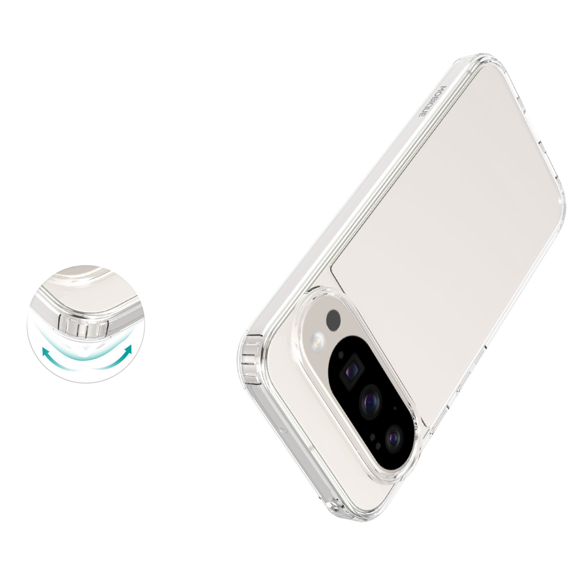 Google Pixel 10 Pro XL Crystal Hybrid-deksel, Gjennomsiktig