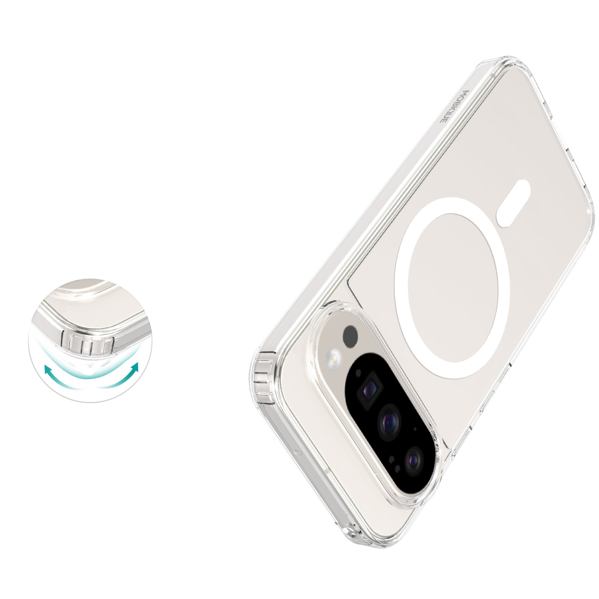 Google Pixel 10 MagSafe Hybrid-deksel, Gjennomsiktig
