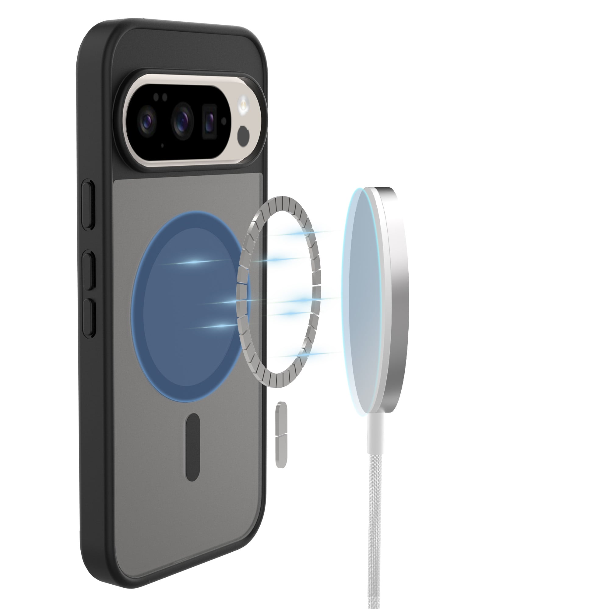 Google Pixel 10 Hybrid-deksel Magnetisk, Frosted Black