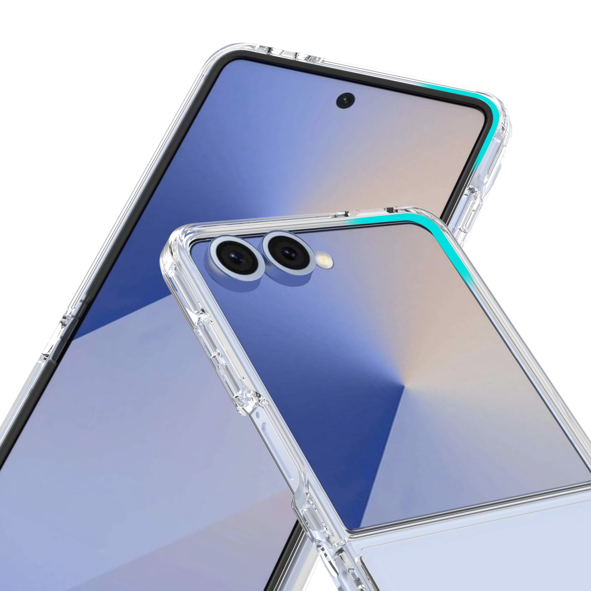 Samsung Galaxy Z Flip 7 Crystal Hybrid-deksel, Gjennomsiktig