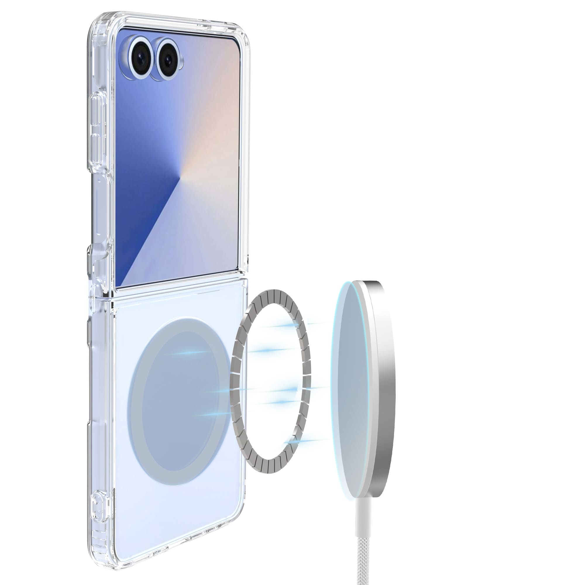 Samsung Galaxy Z Flip 7 MagSafe Hybrid-deksel, Gjennomsiktig